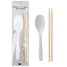 Bloom at home 簡約白色與木質餐具組, 50套