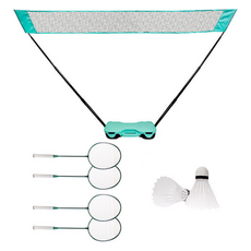 Masyatoo 便攜式羽球網 + 球拍 4p + 羽球 2p 多合一套組, 1套