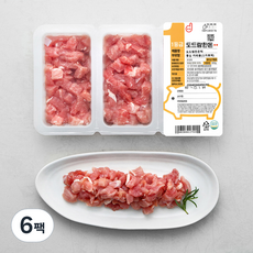 도드람한돈 돼지 등심 스마트팩 1등급 카레용 (냉장), 200g, 6팩