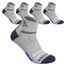 WESTWOOD 男士底部彩色圖案登山踝襪5雙組, 灰色, 1套