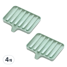 Mygonggam 瀝水防滑肥皂架, 粉綠色, 4個