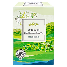 High Tea 伂橙 雲嶺高山綠茶 琉璃晶翠 三角立體茶包, 10包, 1盒, 2.5g