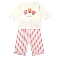 LaughingChild 兒童花朵梭織棉質睡衣