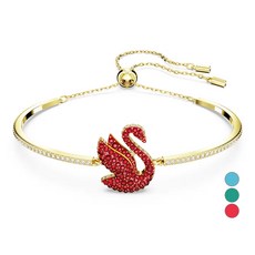 스와로브스키 여성용 스완 레드 골드 톤 뱅글 팔찌 S 5649774 +쇼핑백+메시지카드+품질보증서