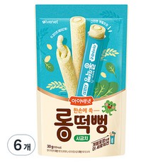 아이배냇 롱떡뻥 시금치, 6개, 30g, 시금치맛