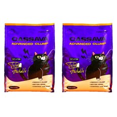 퍼펙트 고양이 천연 카사바 모래 어드밴스드 가는입자, 4.54kg, 2개, 무향