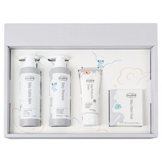 Baan 貝恩 嬰兒歡心禮盒4件組 泡泡香浴露200ml + 洗髮精200ml + 全效護膚膏75ml + 細紙軸棉花棒75支, 1組