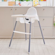 PaPa 高度可調腳踏板幼兒用高腳椅, 白色