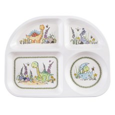 PORTmeIRION 波特玫琳恩 迷你메리온 恐龍餐盤, 1個, 橘色 + 綠色