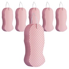 Wonine 柔軟清潔搓澡海綿, 粉紅色, 1入, 6個