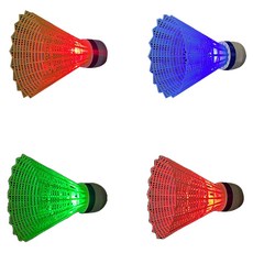 Masyatu 羽毛球夜光LED塑膠羽毛球, 隨機出貨, 4個, 1入