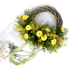 都市庭園 復古含羞草&雛菊花環, 灰色