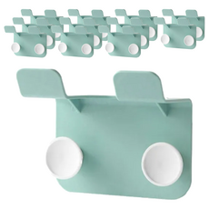 多功能掛勾吹風機架, ABS材質, 加購無痕背膠, 繞線收納, 綠色, 12個