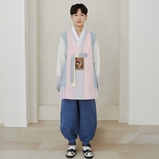 HARANG HANBOK 男童用新明朗背心 + 上衣 + 褲子韓服套裝