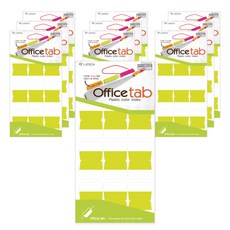 LATECH Office Tab 塑膠彩色索引標籤貼 FT-102LG 螢光淺綠, 10個