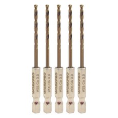 WORKPRO 六角柄鈷鋼鑽頭 不鏽鋼用 3mm WP400303, 5個