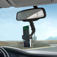 BLACK POD 夾式後視鏡手機支架, 1個, 黑色