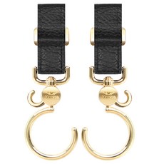 Manito 嬰兒車掛鉤, 黑色(金色掛鉤), 2個