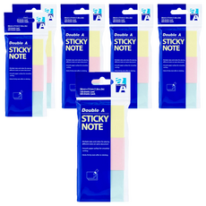 Double A 便利貼 38mm x 51mm 100張/本黃/粉紅/藍色 可重複黏貼 好書寫, 混色, 3本, 6包