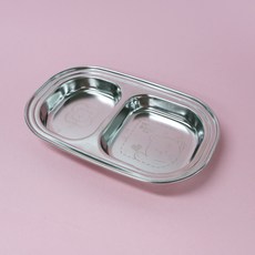 르번 국산 코튼베어 스텐2절 접시, 혼합색상, 1개