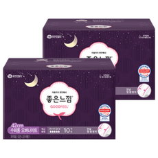 좋은느낌 오리지널 수퍼롱 오버나이트 생리대 패드형, 슈퍼롱, 10개입, 2개