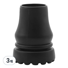 Dr. Feliz J 拐杖橡膠替換頭 22mm, 黑色, 3個