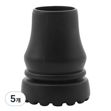 Dr. Feliz J 拐杖橡膠替換頭 22mm, 黑色, 5個