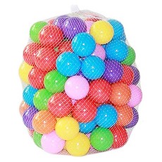 索樂生活空心塑膠彩球池 Set 50顆 MIT台灣製無毒塑料 繽紛四色 附網袋包裝, 7cm, 紅色 + 藍色 + 綠色 + 黃色