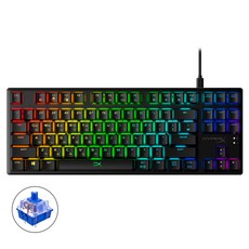 HyperX Alloy Origin Core RGB Tenkeyless 機械遊戲鍵盤 藍色, 黑色, HX-KB7BLX-KO, 青軸