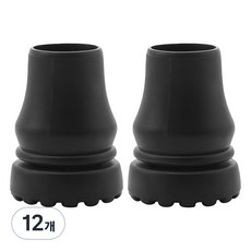 Dr. Feliz J 拐杖橡膠替換頭 22mm, 黑色, 12個