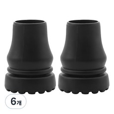 Dr. Feliz J 拐杖橡膠替換頭 22mm, 黑色, 6個