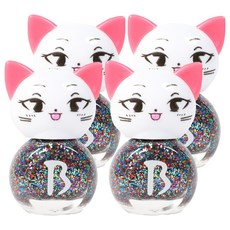 Bobly Kids 美甲貓貼紙型兒童美甲, 五種顏色 bling ping, 4個