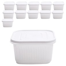 DailyPick 方形蔬果瀝水保鮮盒組 白色, 保鮮盒 4入, 3組