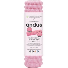 andus 雙焦點迷你按摩滾筒 + 運動海報, 粉彩粉紅