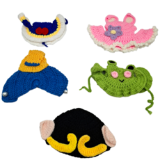 珍珠少女頭套+白雪公主帽+龍八戒頭套+渦卷貓帽子 嬰兒貓帽 M, 小型貓狗, 1組