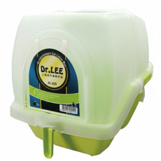 DR.LEE 上掀式抗菌貓砂盆 單層 附貓砂鏟 落砂踏墊設計, 綠色, 1個