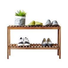 BESTLIVING 雙層木頭鞋架, 核桃
