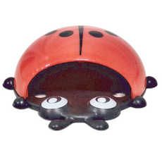 可愛瓢蟲造型牙刷架 Set 6, 底部鏤空設計, 附有3個吸盤, 紅色, 1組