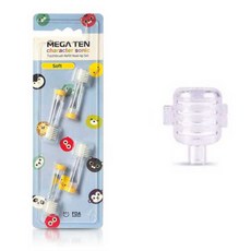MEGA TEN 兒童電動牙刷基本款替換刷頭 4入+刷頭防塵蓋, 單品, 1組