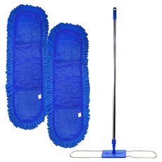 월드크린 극세사 리스킹 블루 걸레 60cm x 2p + 프리미엄 판자루, 1세트