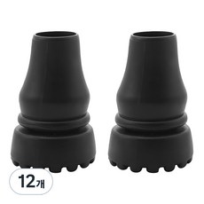 Dr. Felice J 手杖橡膠腳墊替換品 16mm, 黑色, 12個