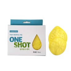 코젠더스 원샷 일회용 수세미, 노랑, 10개입, 1개