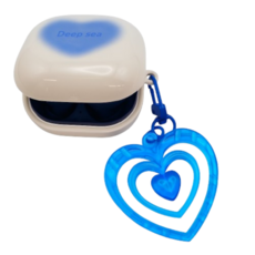 Inglow Galaxy Buds2 Pro FE Live 保護殼 + 愛心配件套組, 單一商品, 藍色