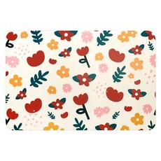 StyleG 時代家居 吸水奈米絨軟式硅藻土地墊 468g, 繽紛花花 多色, 1個