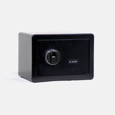 AIEL保險箱 家用防盜迷你電子式小型保險箱 指紋辨識 + 鑰匙, 黑色