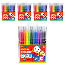 風車圖書 FOOD超人 創意手繪彩色筆 12色, 無毒可水洗, 5盒