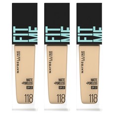 메이블린 핏미매트 포어리스 에스피에프22, 118호 라이트베이지, 3개