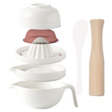 soonsooa 陶瓷副食品烹飪工具6件組+陶瓷勺, 混色, 1組