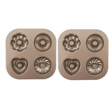 4種造型甜甜圈烤盤 金色, 2個