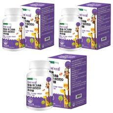 Konkuk 孩童維他命D鈣鎂鋅咀嚼錠, 120顆, 3個